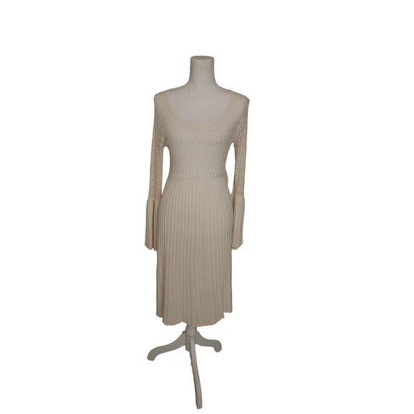 Sundance‎ Josalyn Ivory Crochet Bell Sleeve Sweater Dress size M - Picture 1 of 9